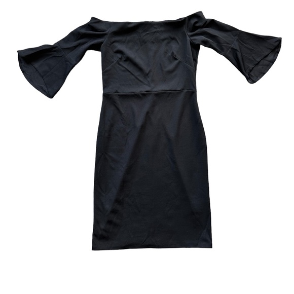 H&M Off Shoulder Bell Sleeves Black Dress - Picture 3 of 8